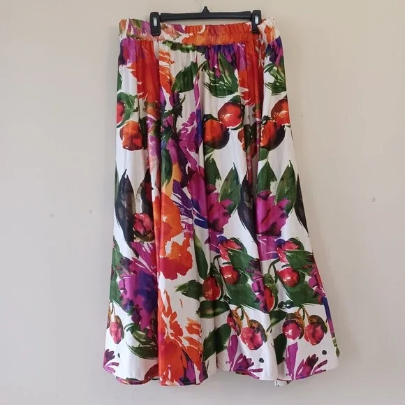 Studio Ey 2X Skirt Maxi Aline Floral Wedding Guest Colorful Party Pull‎ On